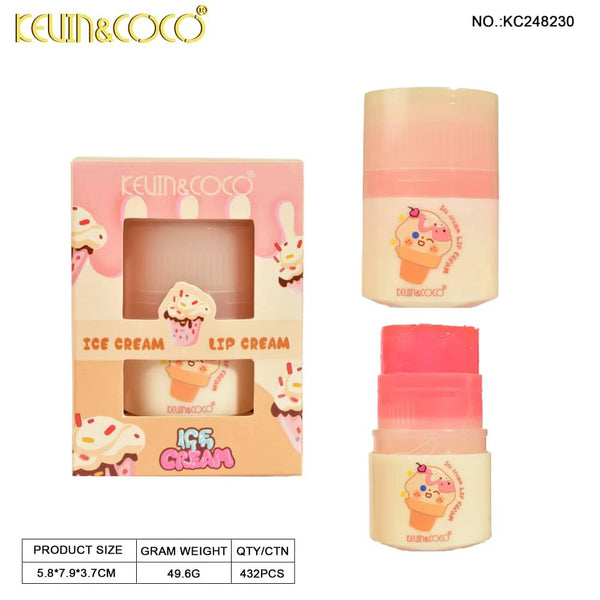 K&C-248247 Ice Cream Lip Cream Balm with Tester : 1 DZ – Cosmeticholic