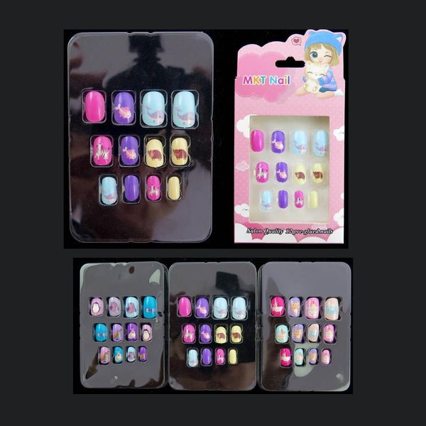 MK-NA124 Kids False Nails With Pre Glued 1DZ