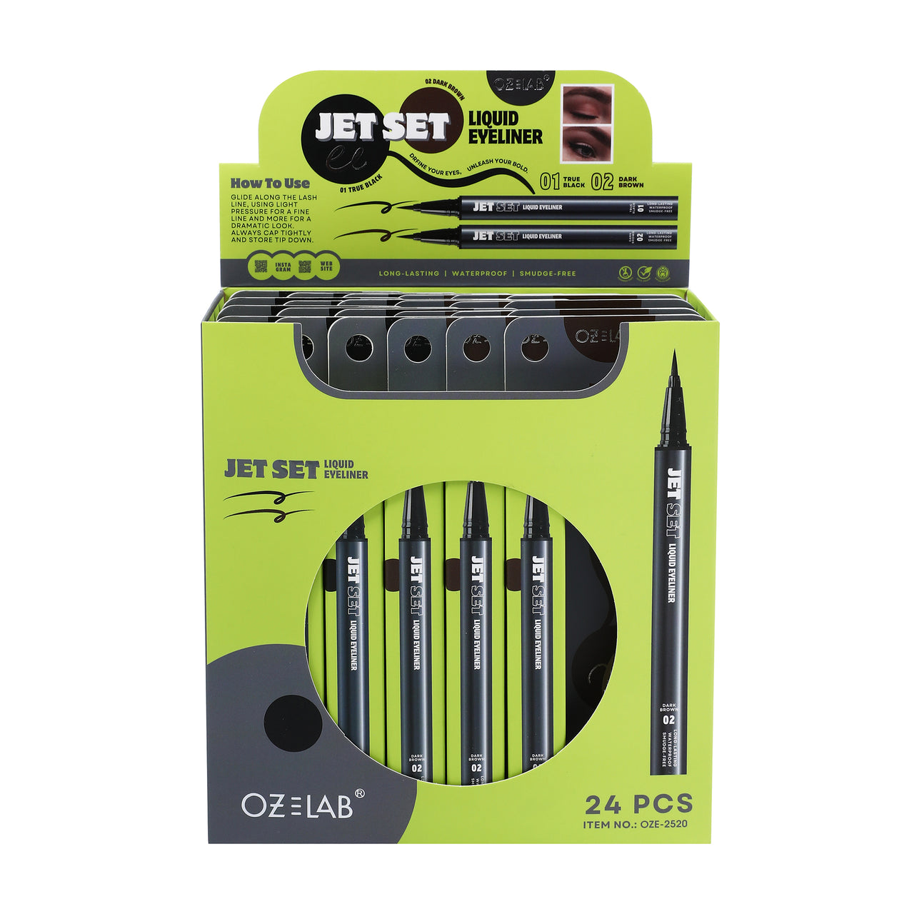 RMT-OZ LAB OZE2520 Jet Set Liquid Brush Eyeliner Pen : 1 DZ