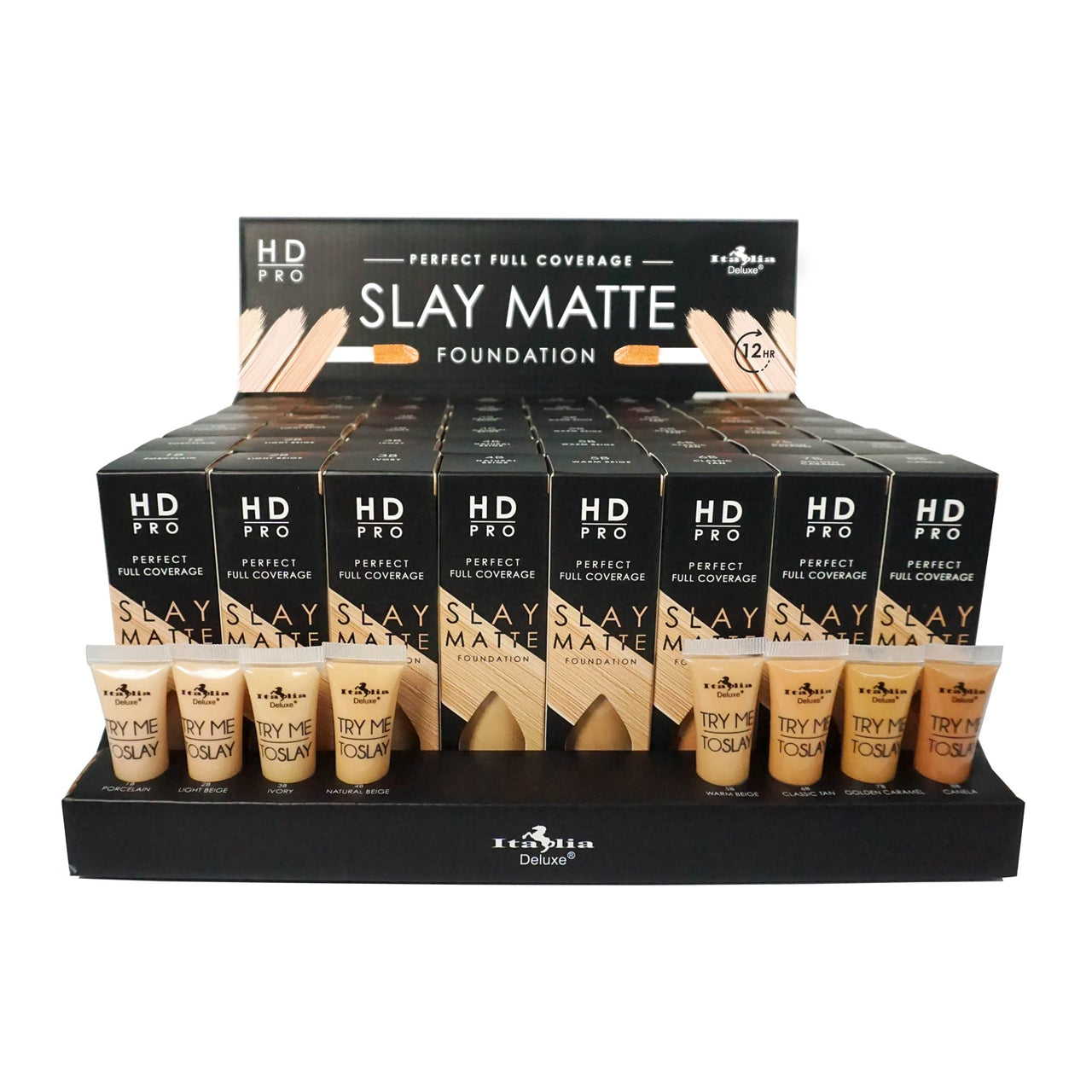 ITA-119B Set : Perfect Full Coverage HD Pro Slay Matte Foundation Set 48 PC w/ 8 Testers