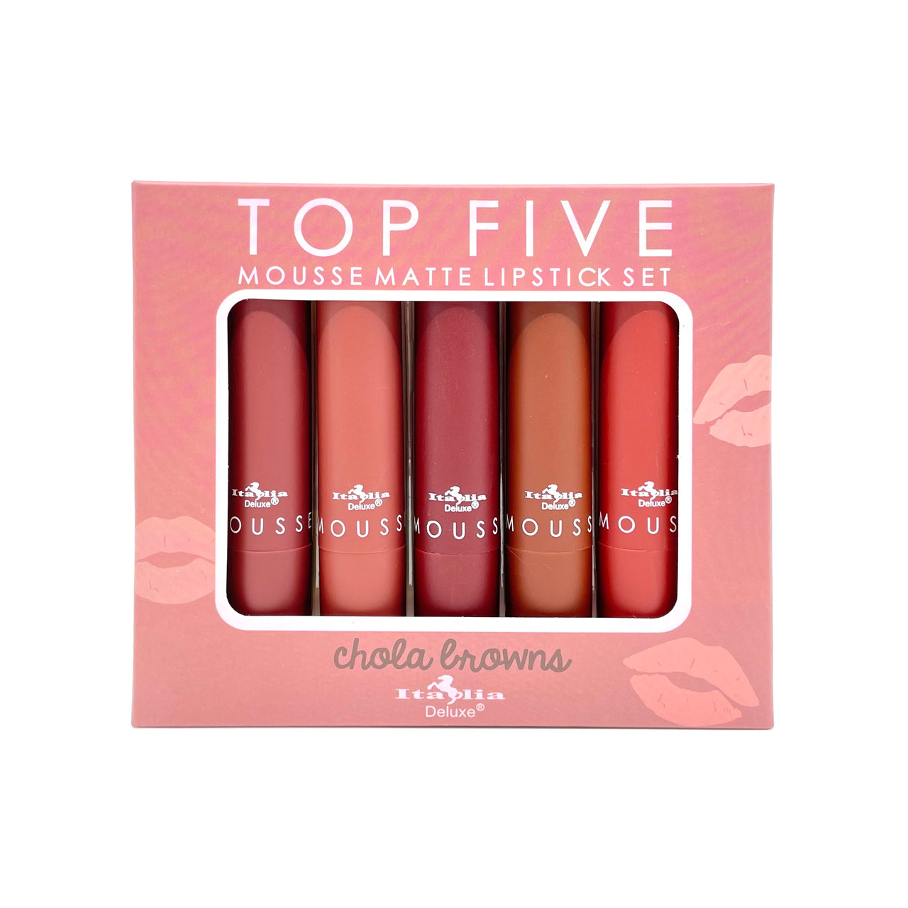 ITA-191SET06 : Top Five Mousse Matte Lipstick Set-Chola Browns 3 Sets (Set carries 5 lipsticks)