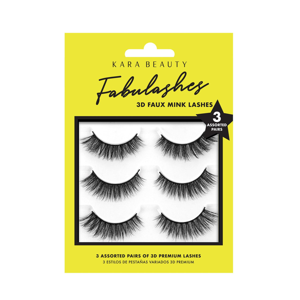 KR-Fabulashes 3D FAUX Mink Lashes 3 Pairs : 3 Packs