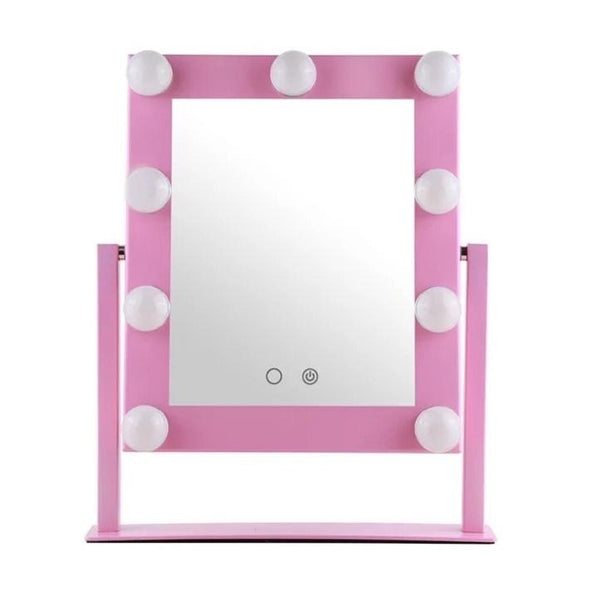 LUR-LM9-Pink : 9 Bulb Vanity Mirror-Pink Berry