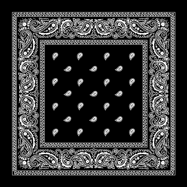 Classic Paisley Bandana Black Wholesale-Cosmeticholic