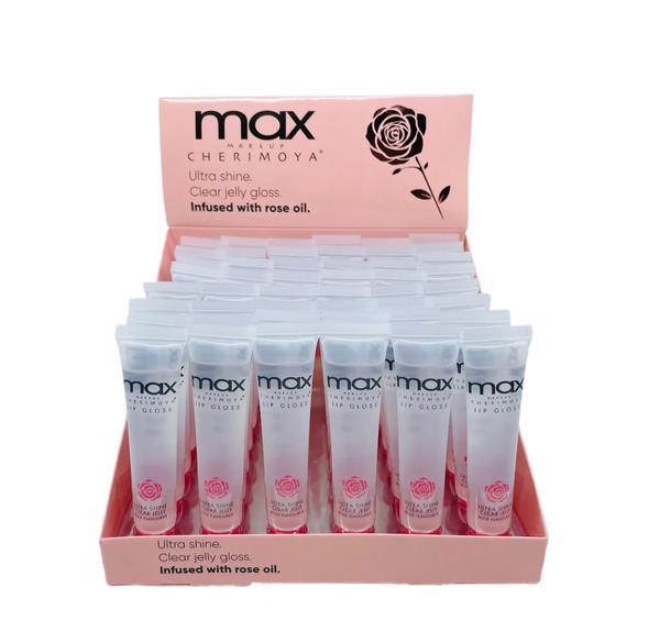 CH-MLRS8436-P : MAX Lip Gloss-Ultra Shine Clear Jelly Gloss/Infused with Rose Oil 4 DZ