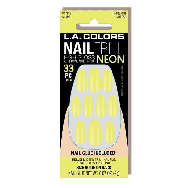 LAC-CNT258~262 : Nail Frill Neon Artificial Nail Tip Kit 3 PC