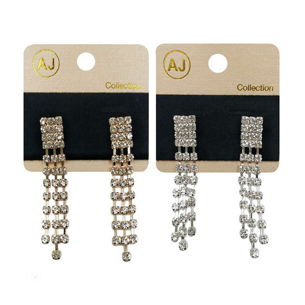 AJ-EM3026 Rhinestone Drop Earring : 1 DZ