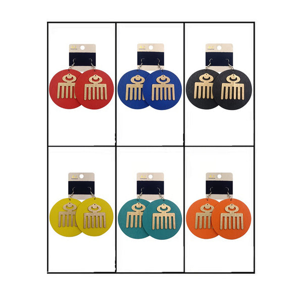 AJ-ER2354 Fashion Wood Earring : 1 DZ
