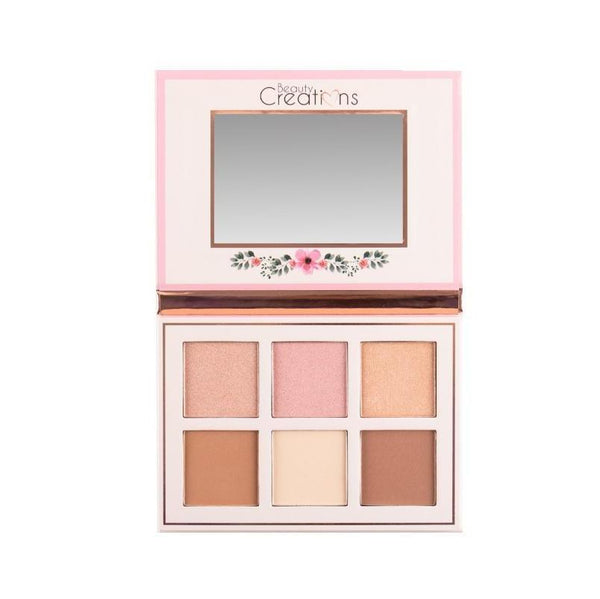 CF01 : Beauty Creations Cosmetics Floral Bloom Contour & Highlight Palette Wholesale-Cosmeticholic