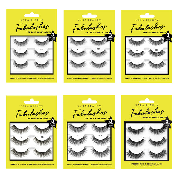 KR-Fabulashes 3D FAUX Mink Lashes 3 Pairs : 3 Packs