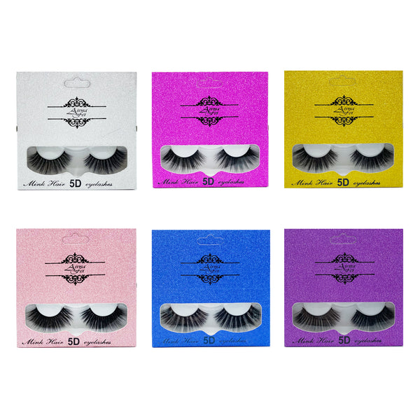 MK-Mink Hair 5D Eyelashes : 1 DZ