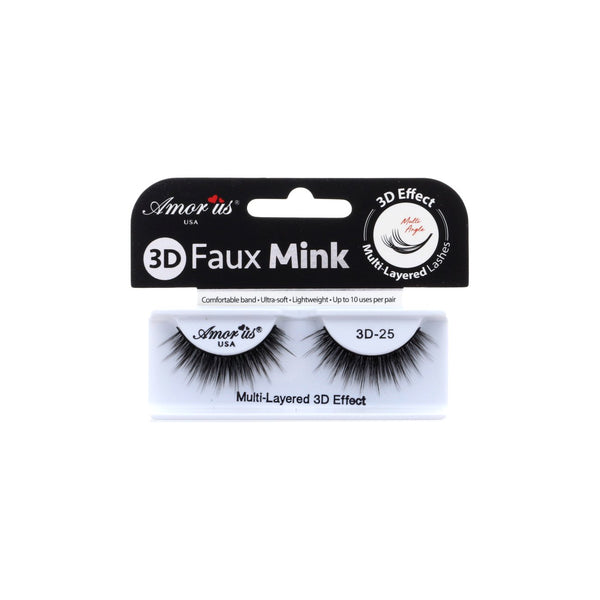 AM-3D 25~36 : 3D FAUX Mink Lash #25~#36 - 1DZ