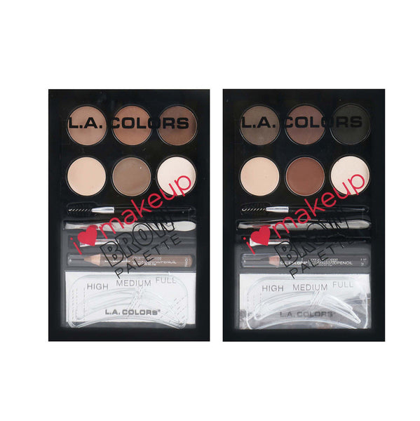 L.A. COLORS I heart Makeup Eyebrow Palette C30354 Light to Medium, C30355 Medium to Deep cosmetics wholesale price-cosmeticholic