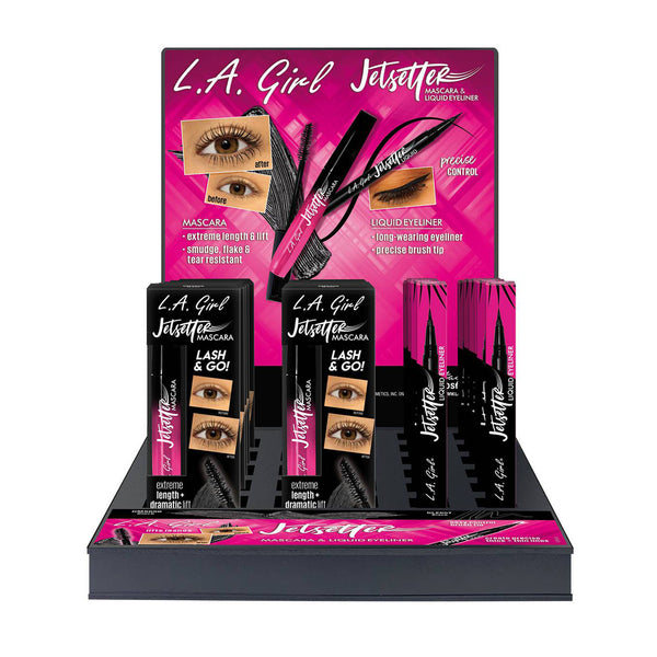 LA Girl GPD411 Jetsetter Mascara & Eyeliner Black Cosmetic Wholesale-Cosmeticholic