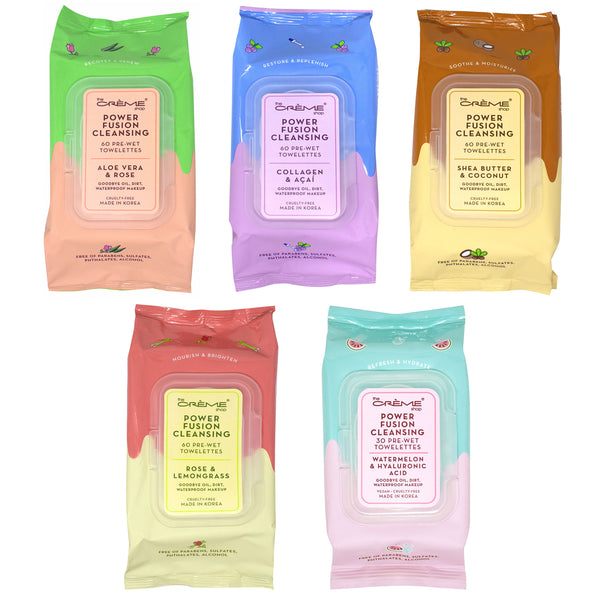 The Creme Shop Power Fusion Cleansing 60 Pre-Wet Towelettes Cosmetic Wholesale-Cosmeticholic