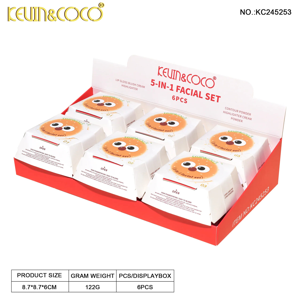K&C-KC242523 Burgerlicious 5 n 1 Face Set : 6 PC