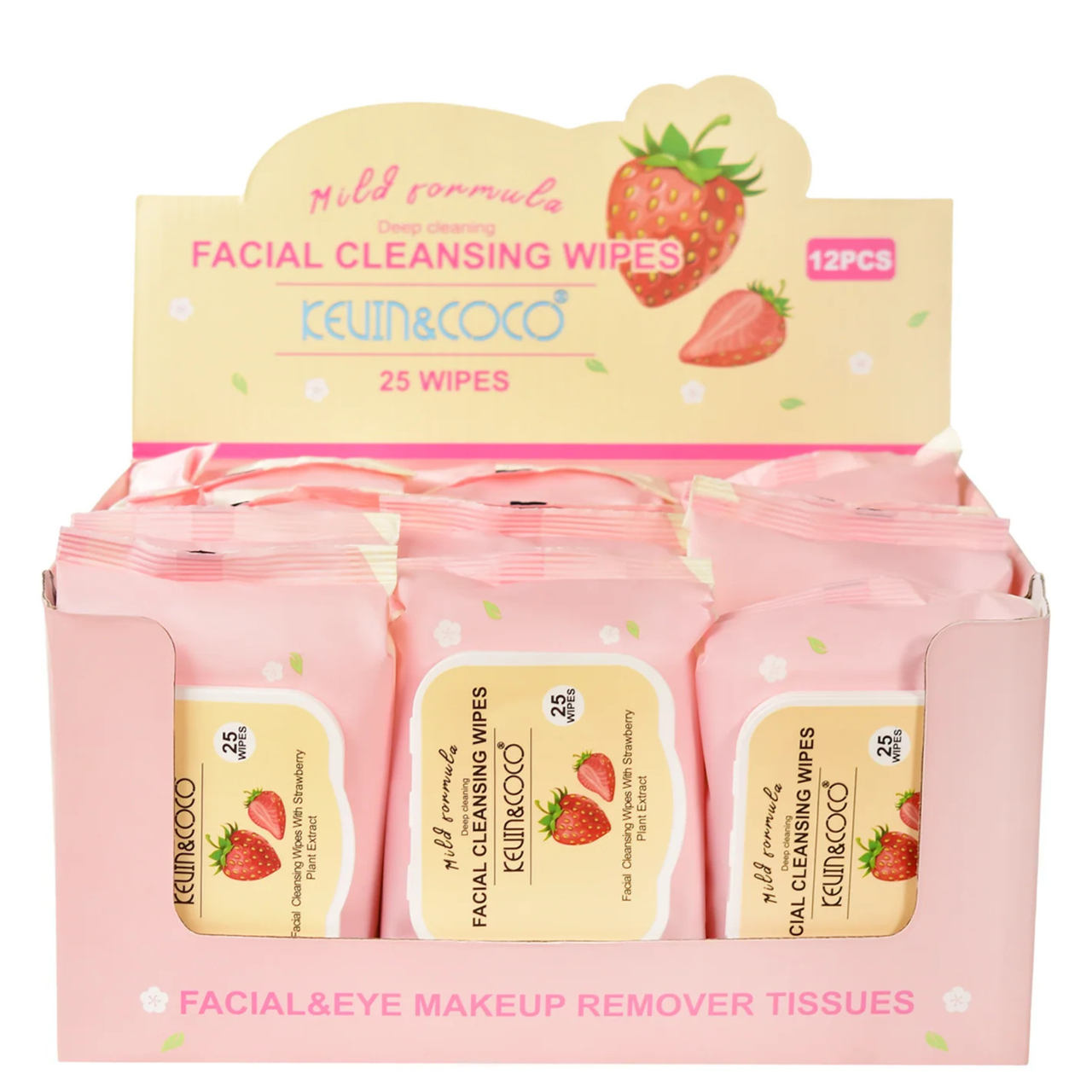 K&C-KC1282S The 25 Count Refreshing Fruit Extract Cleansing Wipes Strawberry: 1 DZ