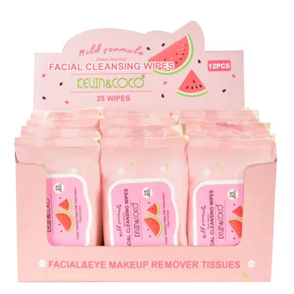 K&C-KC1282W The 25 Count Refreshing Fruit Extract Cleansing Wipes Watermelon: 1 DZ