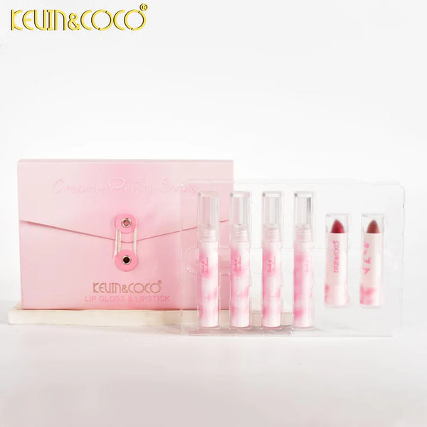 K&C-KC1030 Creamy Poetry Series Lipgloss & Lipstick Set : 6 SET