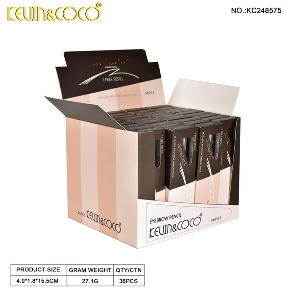 K&C-KC248575 Ultra Fine Eyebrow Pencil with 1 free refill : 1 DZ