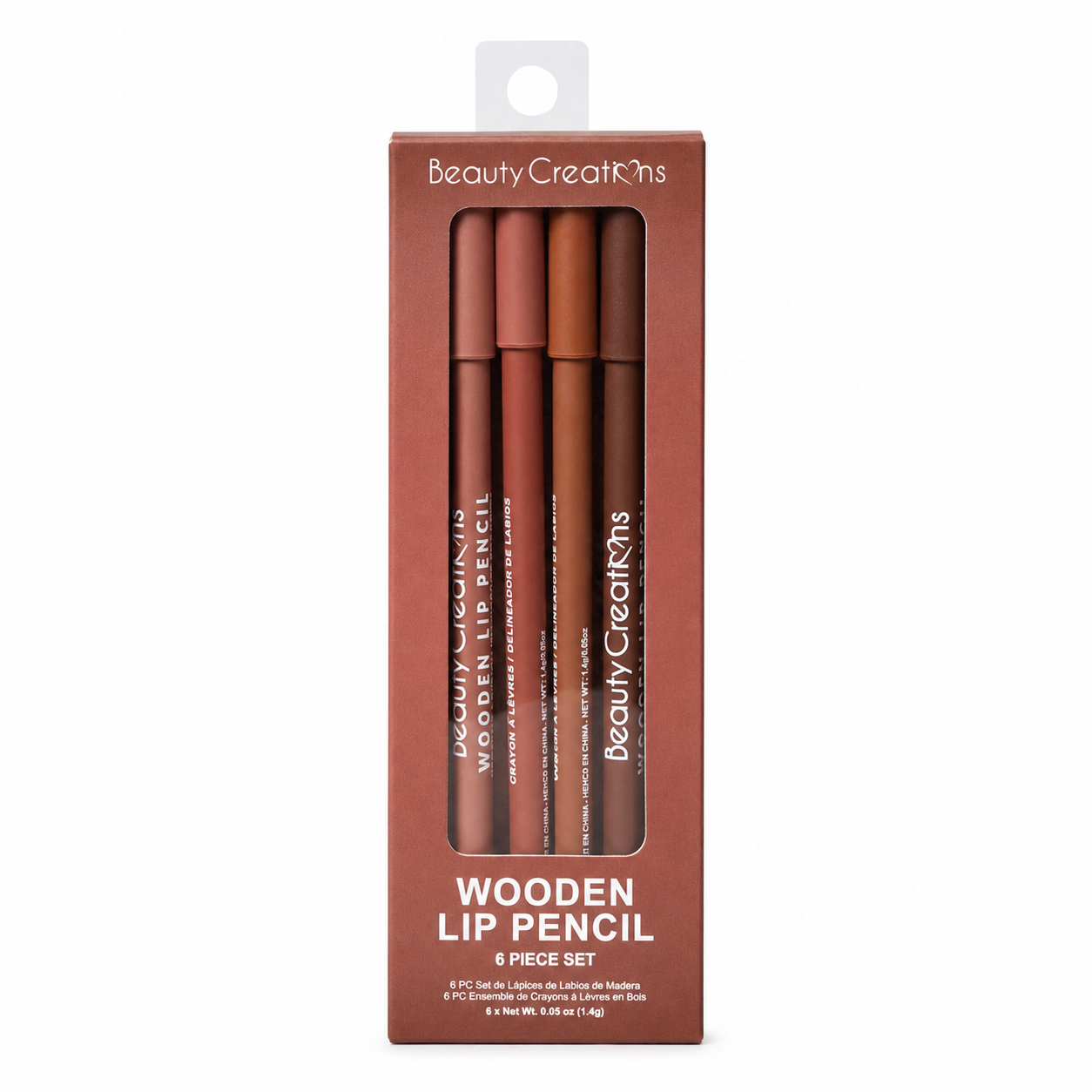 BC-WLPN Wooden Lip Pencil 'Nude' 6 PC Set : 6 SET