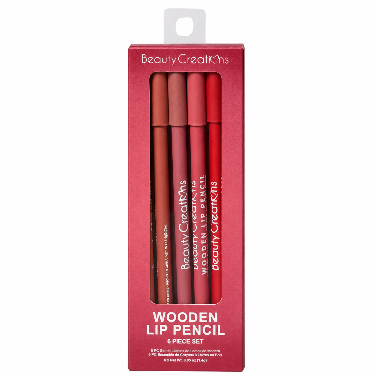 BC-WLPW Wooden Lip Pencil 'Wine' 6 PC Set : 6 SET