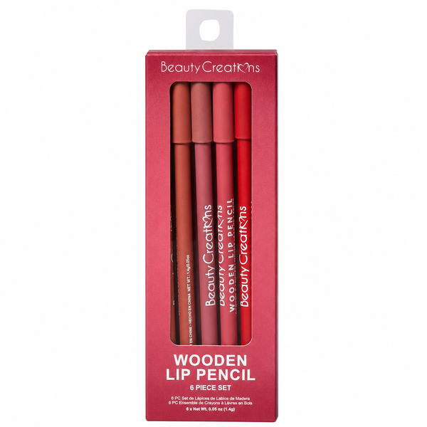 BC-WLPW Wooden Lip Pencil 'Wine' 6 PC Set : 6 SET