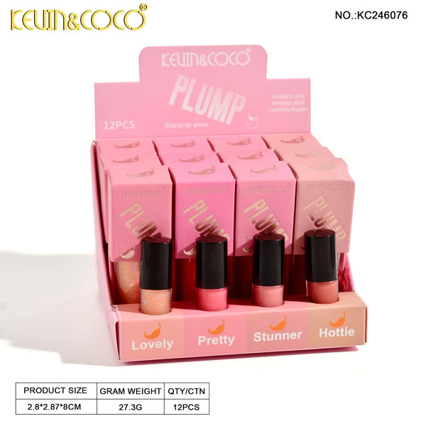 K&C-KC246076 Plump Glossy Lip Gloss with Testers : 1 DZ