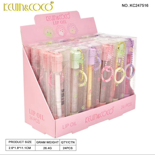 K&C-KC247516 Lip Oil with Paw Keychain : 2 DZ