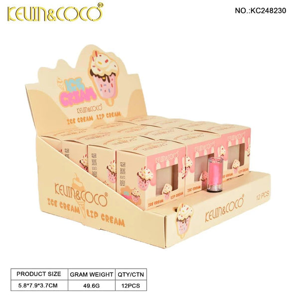 K&C-248230 Ice Cream Lip Cream Balm with Tester : 1 DZ