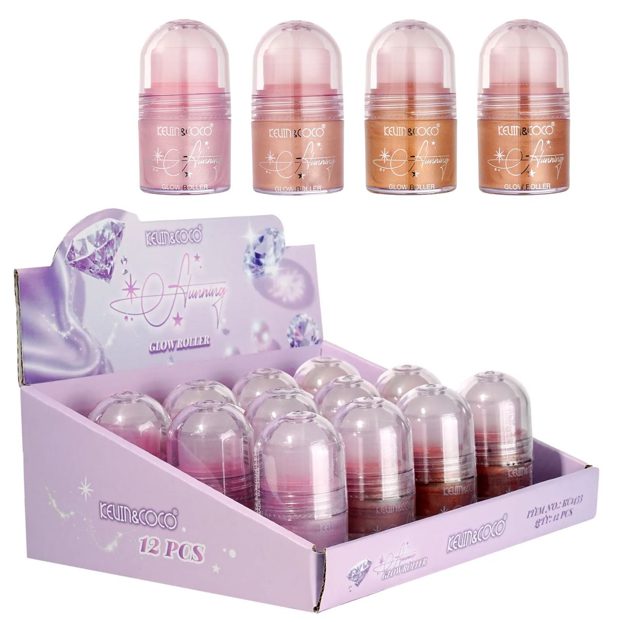 K&C-KC1433 Radiant Moon Light Roll On Glow Highlighter: 1 DZ