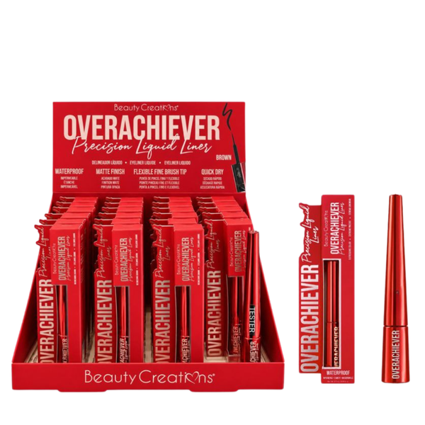 Beauty Creations Overachiever Precision Liquid Eyeliner Holiday Edition Brown BC-XM26ELD – 23 pc eyeliner display with tester