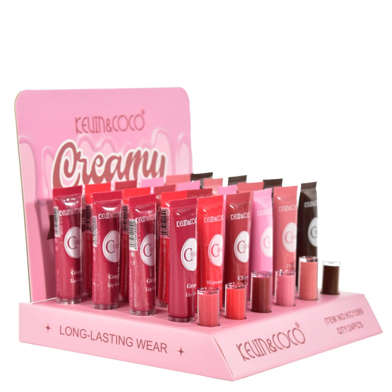 K&C-KC1399 Satin Kiss Creamy Lip Gloss with testers: 2 DZ