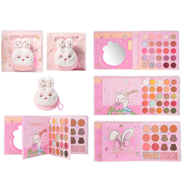 K&C-KC1299 Plush Bunny 64 Colors Face Palette: 3 PC