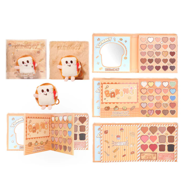 K&C-KC1635 Plush Bread 64 Colors Eye & Face Palette: 3 PC