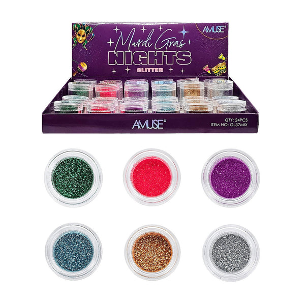 AC - GL37 MIX Mardi Gras Nights Loose Glitter : 2 DZ - CosmeticholicAmuse CosmeticsACGL37MIXFaceAC - GL37 MIX Mardi Gras Nights Loose Glitter : 2 DZ