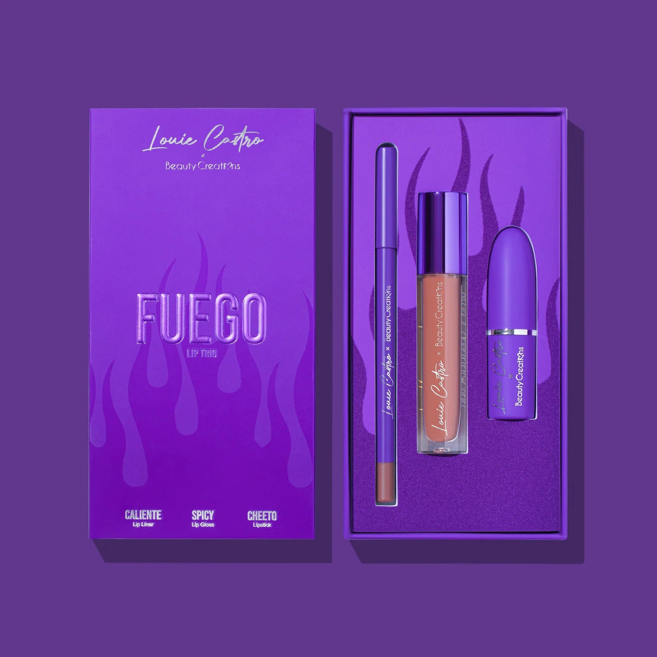 BC - LCL02 Louie Castro 'FUEGO' Lip Trio : 3 SET - CosmeticholicBeauty CreationsBCLCL02LipsBC - LCL02 Louie Castro 'FUEGO' Lip Trio : 3 SET