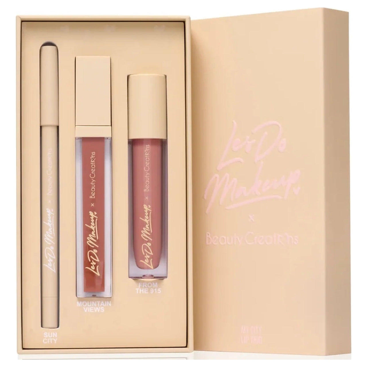 BC-LDLTN 'My City' Lip Trio : 3 PC - CosmeticholicBeauty CreationsBCLDLTNLipsBeauty Creations 'My City' Lip Trio BC-LDLTN – Les Do Makeup gift box with lip liner and two liquid lipsticks
