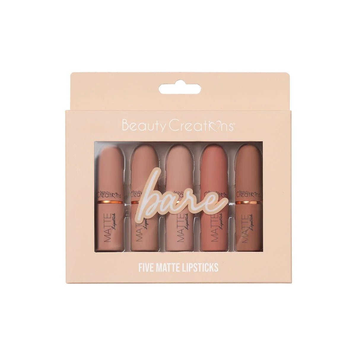 BC - TJLS1 "BARE" Five Piece Matte Lipstick Set : 6 SET - CosmeticholicBeauty CreationsBCTJLS2LipsBC - TJLS1 "BARE" Five Piece Matte Lipstick Set : 6 SET