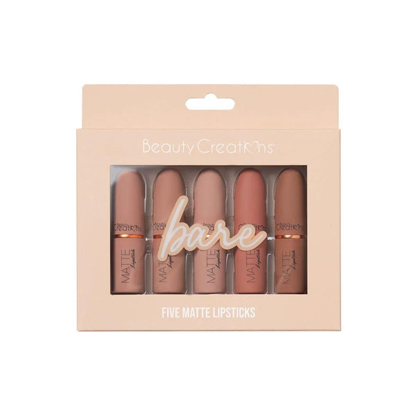 BC - TJLS1 "BARE" Five Piece Matte Lipstick Set : 6 SET - CosmeticholicBeauty CreationsBCTJLS2LipsBC - TJLS1 "BARE" Five Piece Matte Lipstick Set : 6 SET