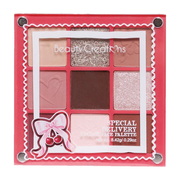 BC-XM26SD Special Delivery 9 Color Palette : 3 PC - CosmeticholicBeauty CreationsBCXM26SDEyesBeauty Creations Special Delivery 9 Color Face Palette BC-XM26SD – 9 matte and shimmer shades on white background