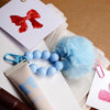 K&C-KC1440 Big Kid Bow Liquid Blush W/Pompom Keychain: 2DZ