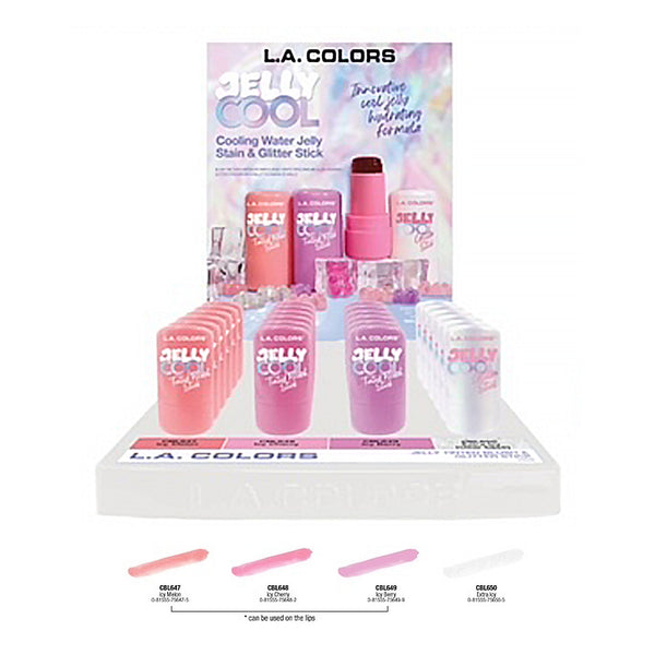 LAC-CPD820 Jelly Cool Blush Tint & Glitter Stick Promo Display 24PC
