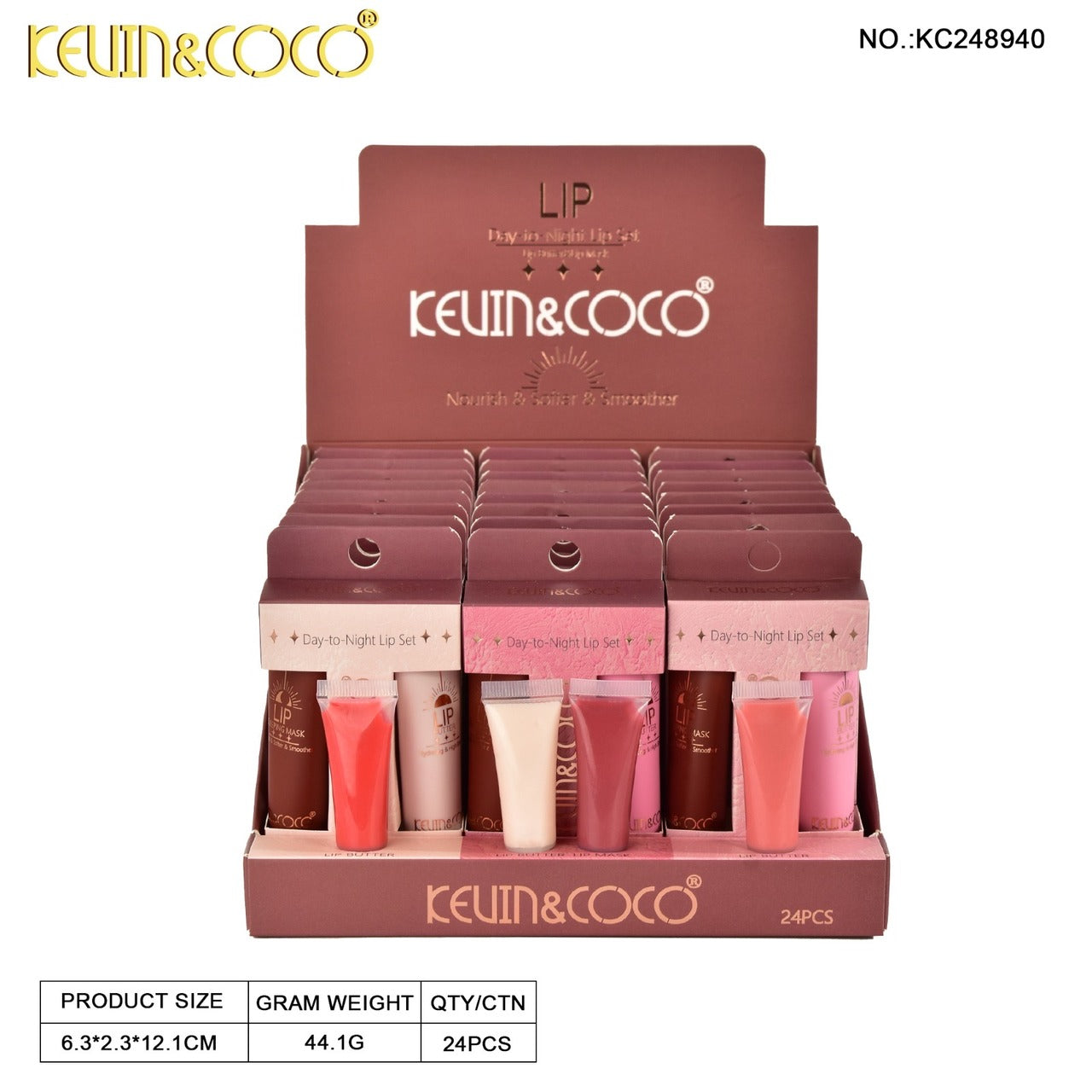 K&C-KC248940 Day & Night Lip Care Trio with Testers : 2 DZ