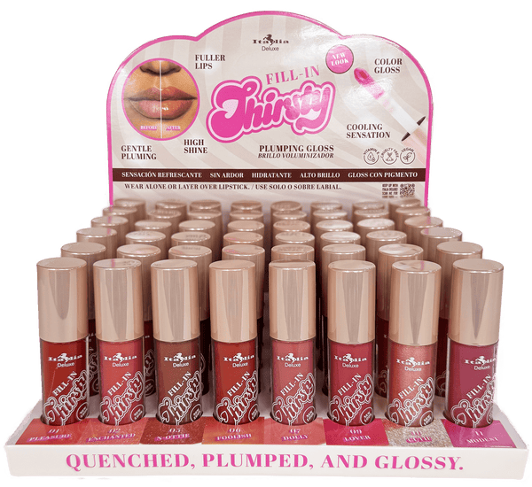ITA - 179 Fill In Thirst Pout Colored Plumping Gloss (New Display) : 4 DZ - CosmeticholicItalia DeluxeITA179LipsITA - 179 Fill In Thirst Pout Colored Plumping Gloss (New Display) : 4 DZ