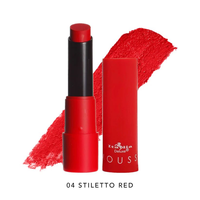 ITA - 191 Mousse Matte Lipstick 24 Colors: 6 PC - CosmeticholicItalia Deluxe191-04Lips04 Stiletto RedITA - 191 Mousse Matte Lipstick 24 Colors: 6 PC