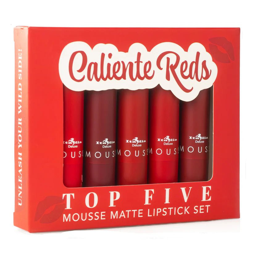 ITA - 191SET02 : Top Five Matte Lipstick Set - Caliente Rede Mousss 3 Sets - CosmeticholicItalia DeluxeITA191SET02LipsITA - 191SET02 : Top Five Matte Lipstick Set - Caliente Rede Mousss 3 Sets