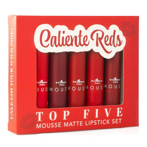 ITA - 191SET02 : Top Five Matte Lipstick Set - Caliente Rede Mousss 3 Sets - CosmeticholicItalia DeluxeITA191SET02LipsITA - 191SET02 : Top Five Matte Lipstick Set - Caliente Rede Mousss 3 Sets