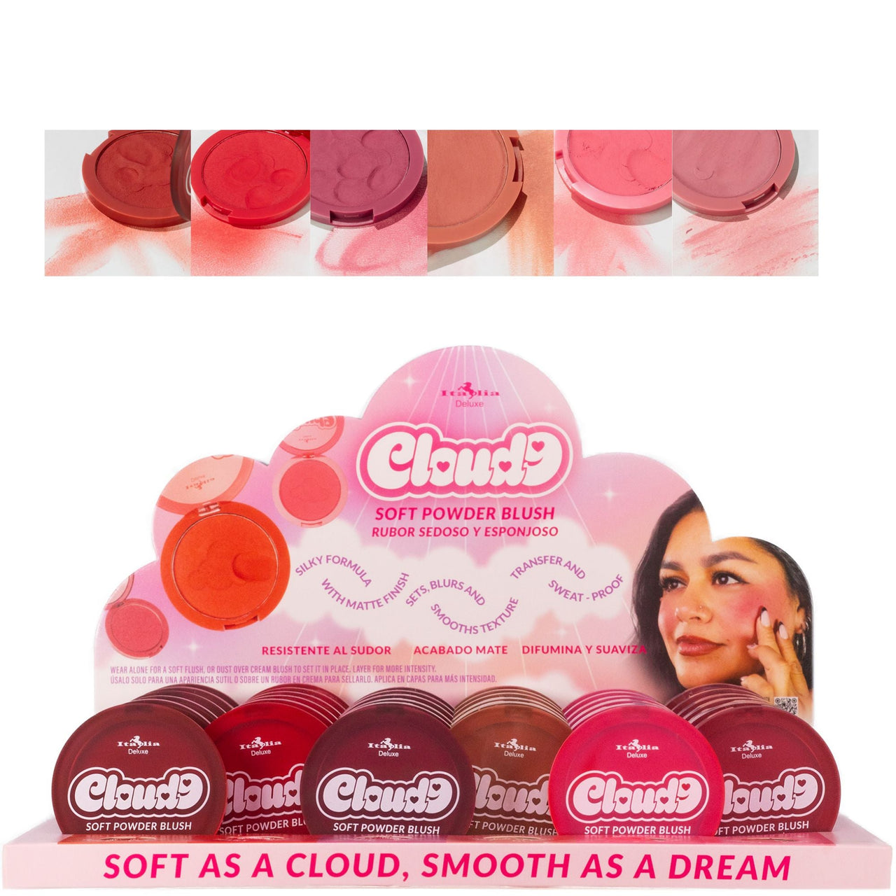 ITA - 312CSB Cloud 9 Soft Powder Blush : 3 DZ - CosmeticholicItalia DeluxeITA312CSBFaceITA - 312CSB Cloud 9 Soft Powder Blush : 3 DZ
