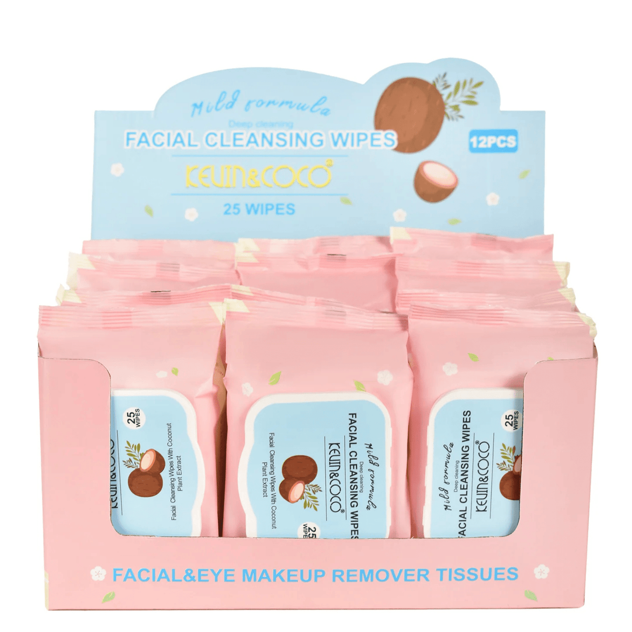 K&C-KC1282C The 25 Count Refreshing Fruit Extract Cleansing Wipes Coconut: 1 DZ - CosmeticholicKEVIN&COCOKC1282Cskincare & BodyK&C-KC1282C The 25 Count Refreshing Fruit Extract Cleansing Wipes Coconut: 1 DZ